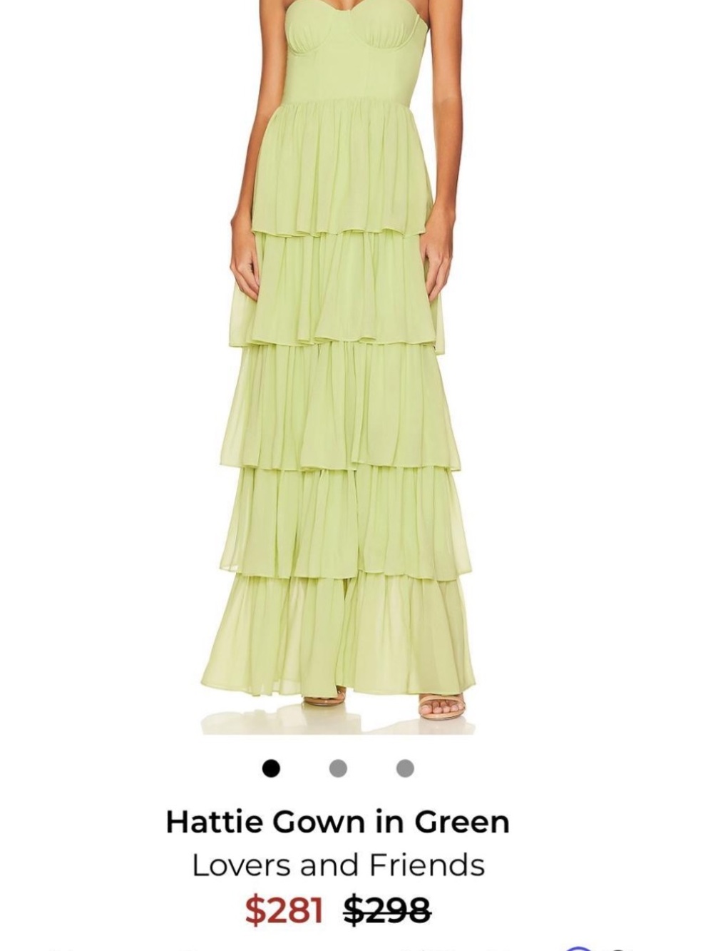 Lovers + Friends Lime Tiered Maxi Dress